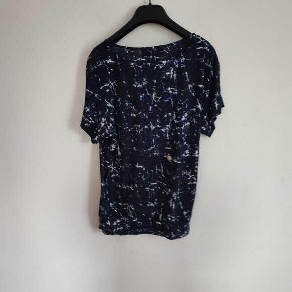 Ladies SZ S Michael Michael Kors Blue/White Tie-Dye Knit Top - Picture 2 of 4